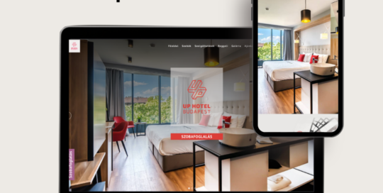 Up Hotel Budapest - webfejlesztés mockup